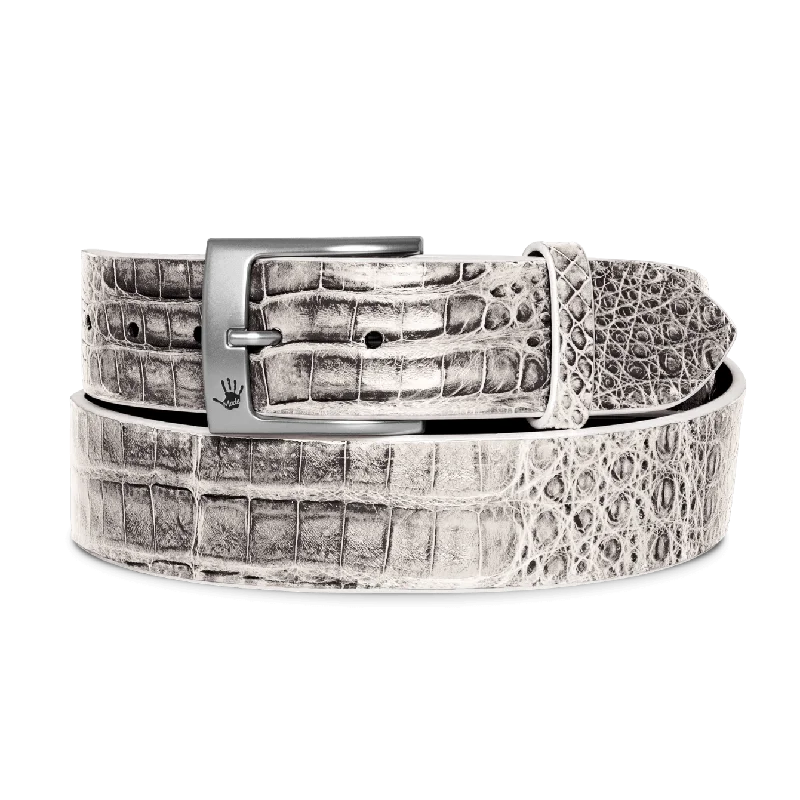 Men's Colombian Croc Belt - Newspaper