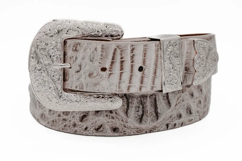 The "Taylor" Natural Caiman Hornback Crocodile Leather Belt