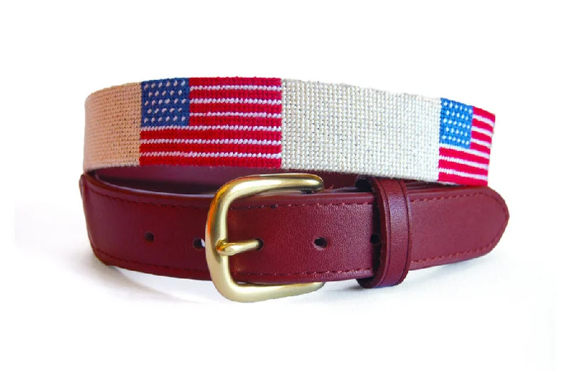 AMERICAN FLAG CREME NEEDLEPOINT BELT™