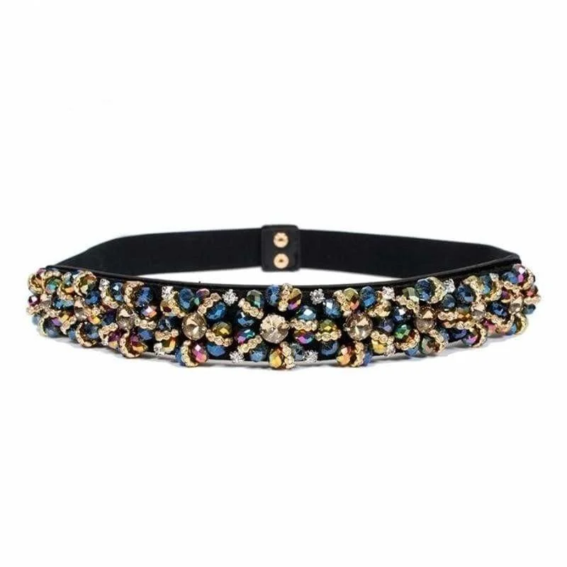 Crystal Elastic Waistband Female Women accessories Belt