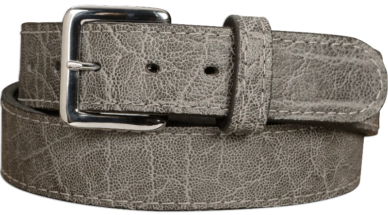 Men's Charcoal Gray Elephant Leather Belt