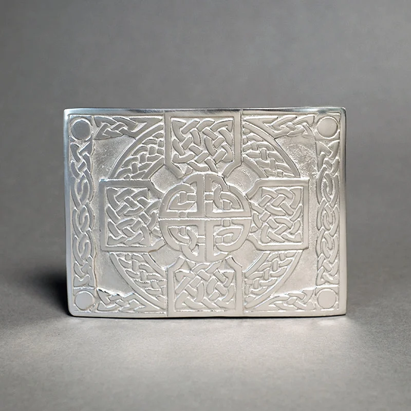 Celtic Cross Pewter Kilt Belt Buckle