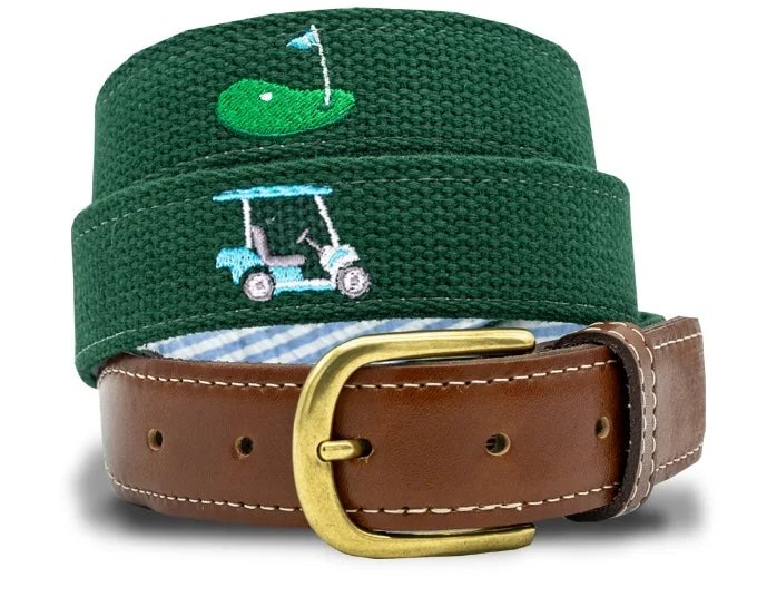 Sunday Drive: Embroidered Belt - Augusta Green