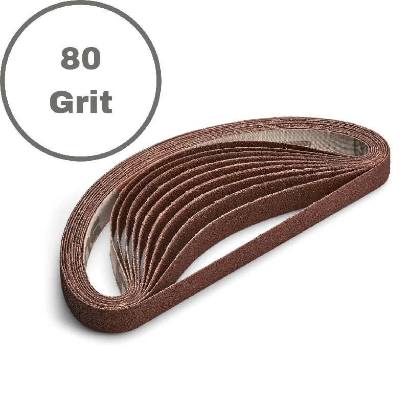 1/2" 80 Grit Belt - 10 Pack