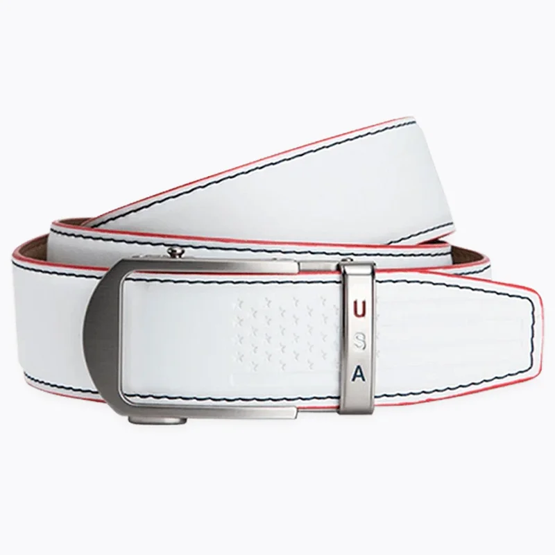 Anthem White Golf Ratchet Belt, 1 3/8" Strap [35mm]