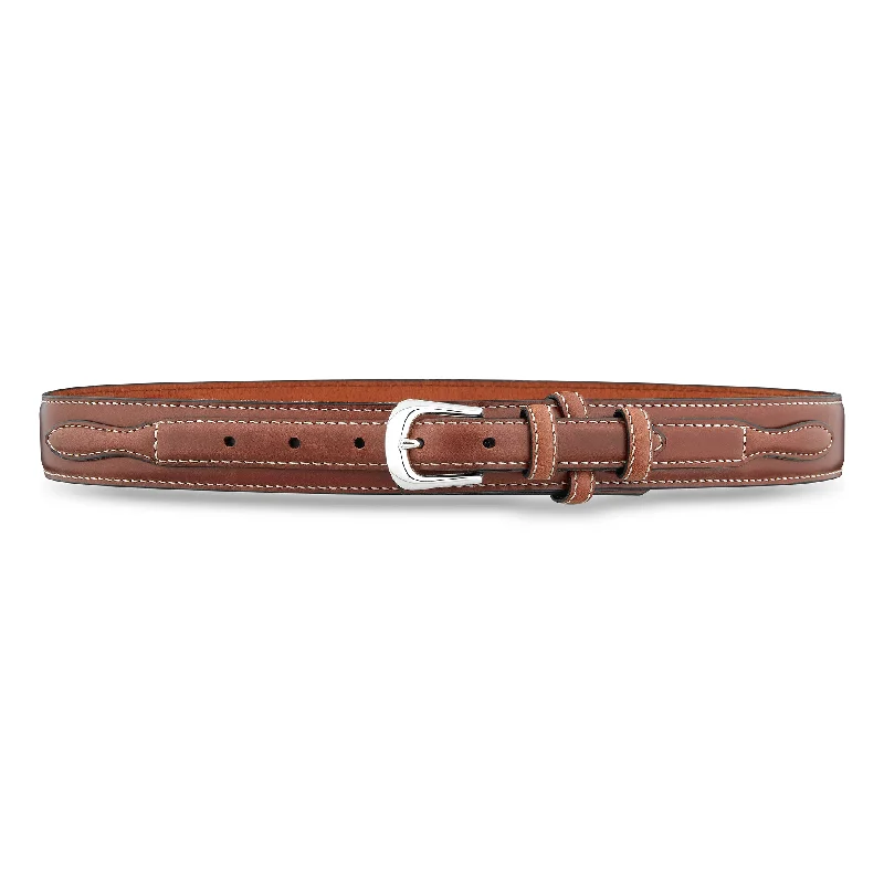 1-3/8" Plain Leather Casual Ranger Belt - Brown