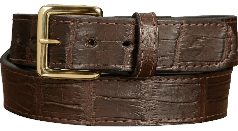 Men's Brown American Alligator Leather Belt