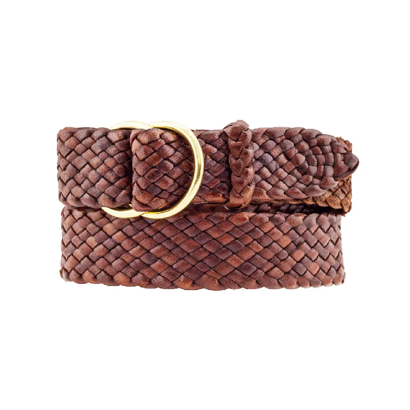 Longreach Kangaroo Plaited Mens Ring Belt (35mm Wide)