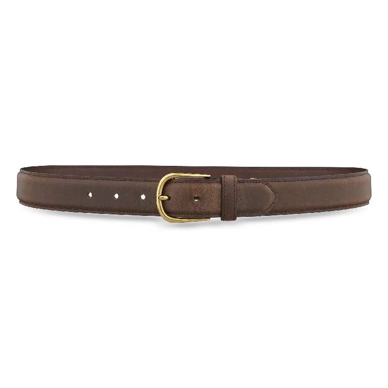 1-3/8" Brown Plain Leather Casual Belt