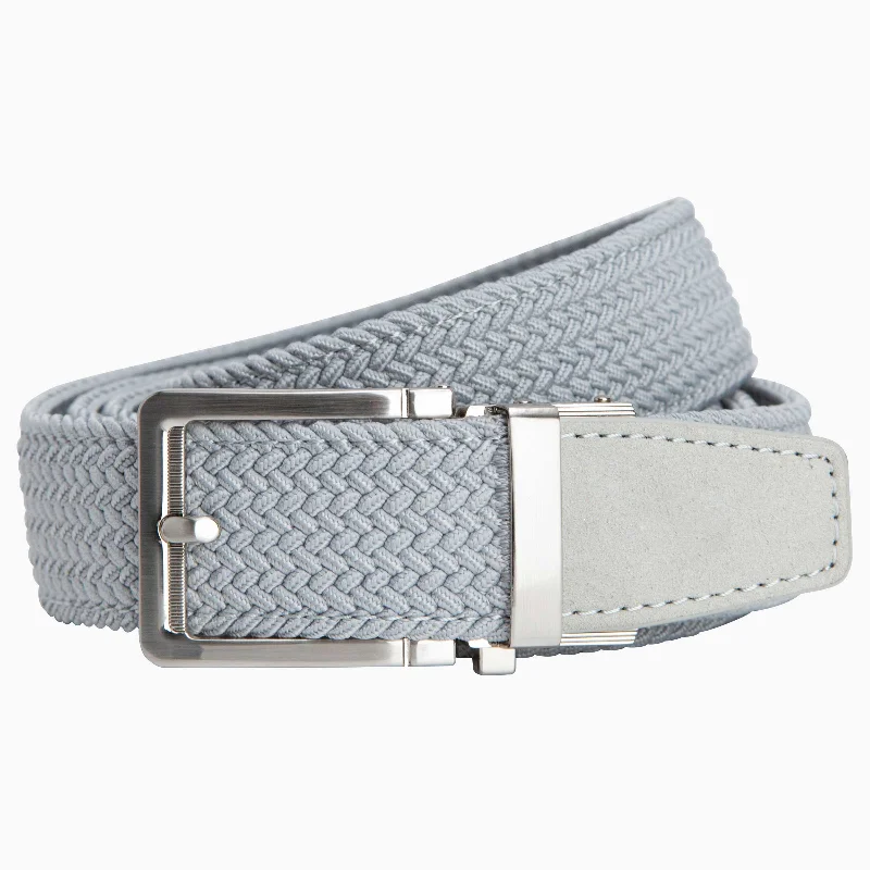 Braided Cool Grey Golf Ratchet Belt 1.38" [35mm]