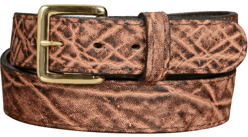 Men's Rustic Brown Elephant Leather Belt