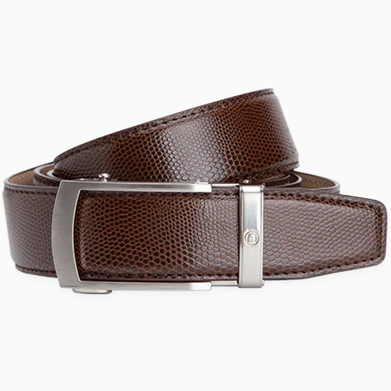 Camden Brown Lizard Skin Ratchet Belt 1 3/8" Strap [35mm]