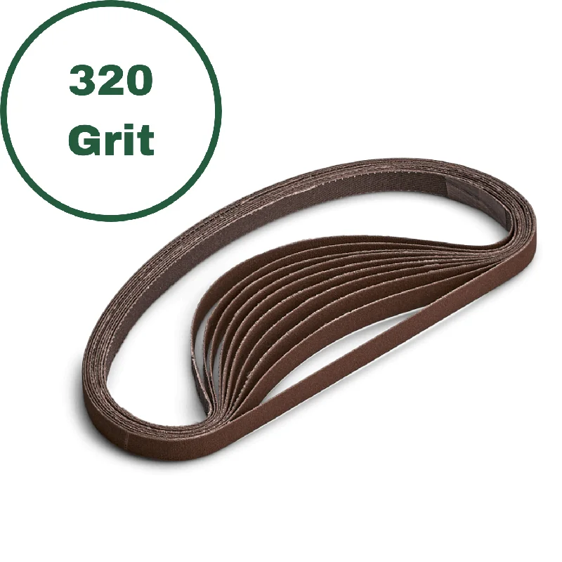 1/4" 320 Grit Sanding Belt - 10 Pack