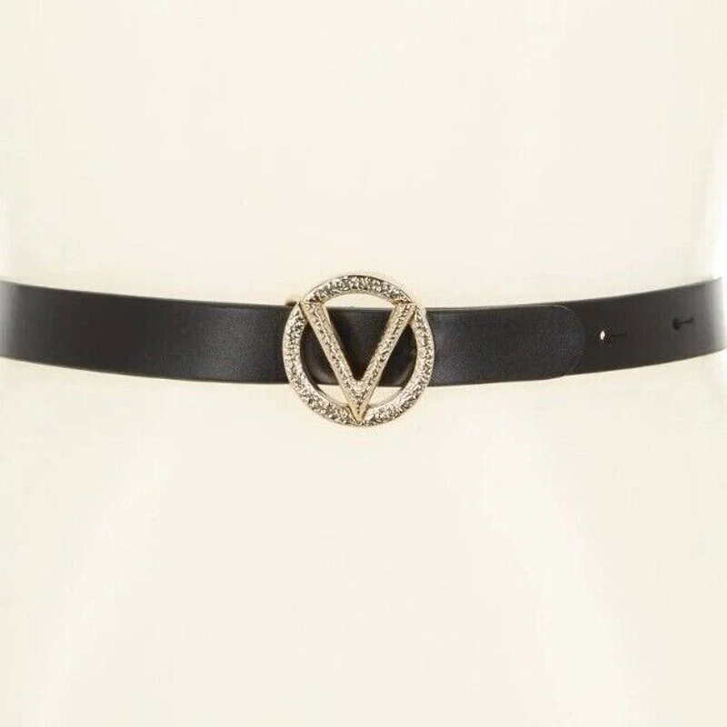 Valentino Women's Baby B2628 Leather Monogram Buckle Belt