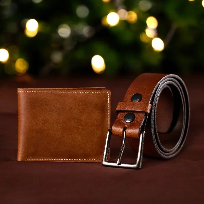 Long Haul Belt + Wallet - Men's Leather Belt and Wallet Gift Set