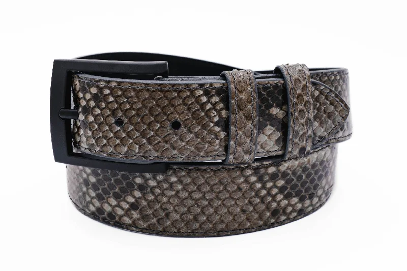 Genuine Natural Gray Python Leather Belt