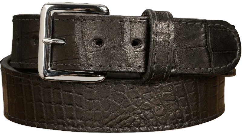 Men's Black American Alligator Leather Belt