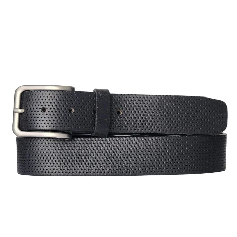 The Matrix Belt - Black Perforated 100% Full-Grain Leather Belt