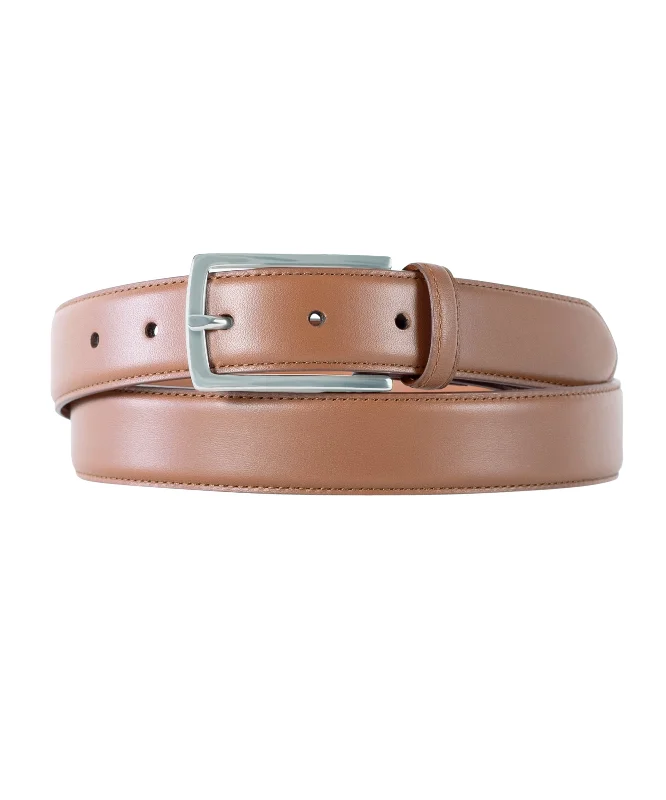 Tan Calfskin Edge Stitched Belt