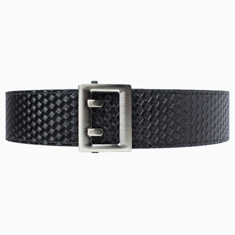 Basket Weave Duty Ratchet Belt, Nickel Buckle, 2.25" [57mm]