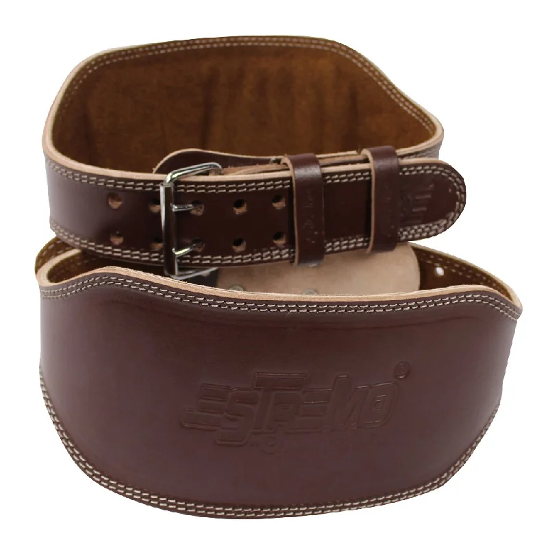 Genuine Leather Weightlifting Belt 6" Wide - Brown