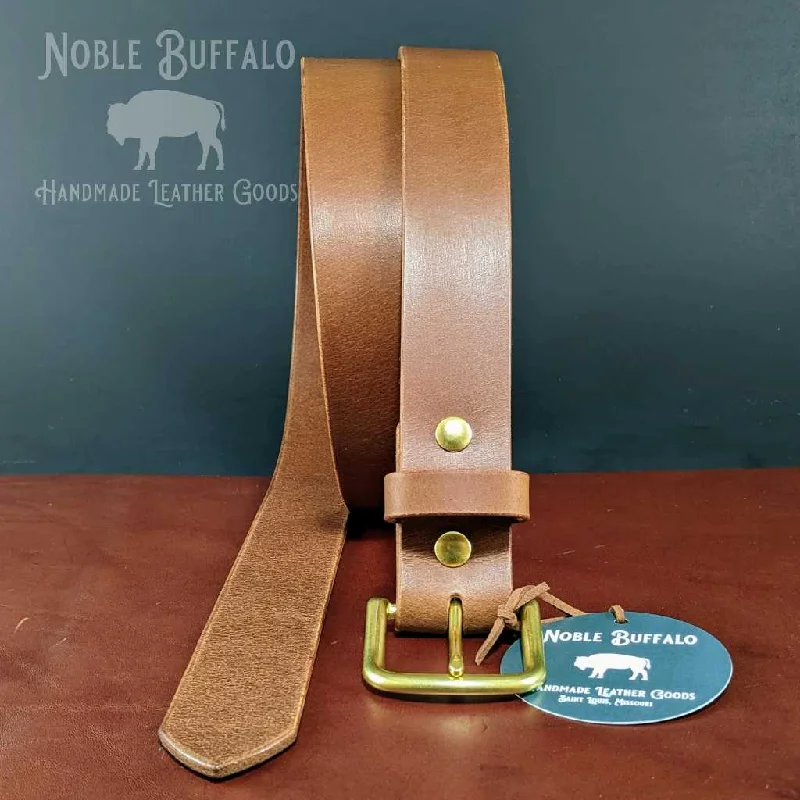 Golden Brown - Casual Buffalo Leather Belt