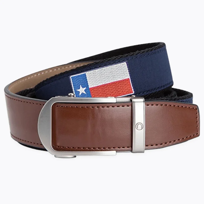 Hampton Texas Flag Golf Ribbon Ratchet Belt 1.38" [35mm]