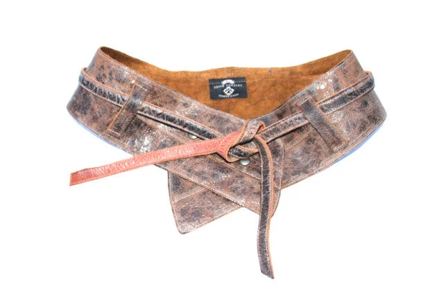 Double Tie Wide Leather Belt