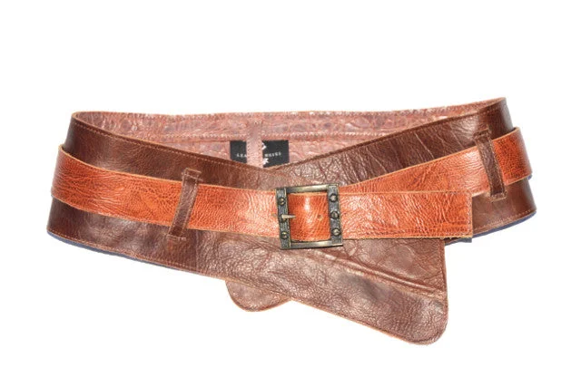 Double Wide Reversible Leather Belt