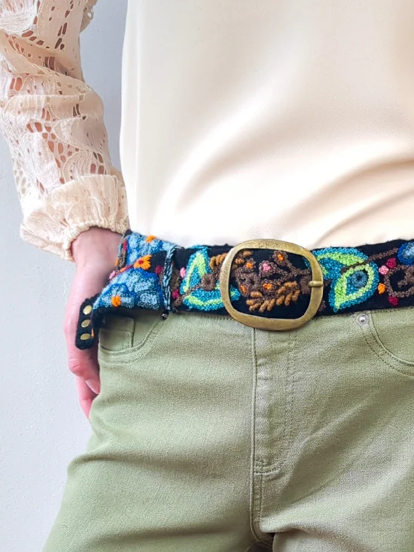 Catalina Embroidered Wide Belt