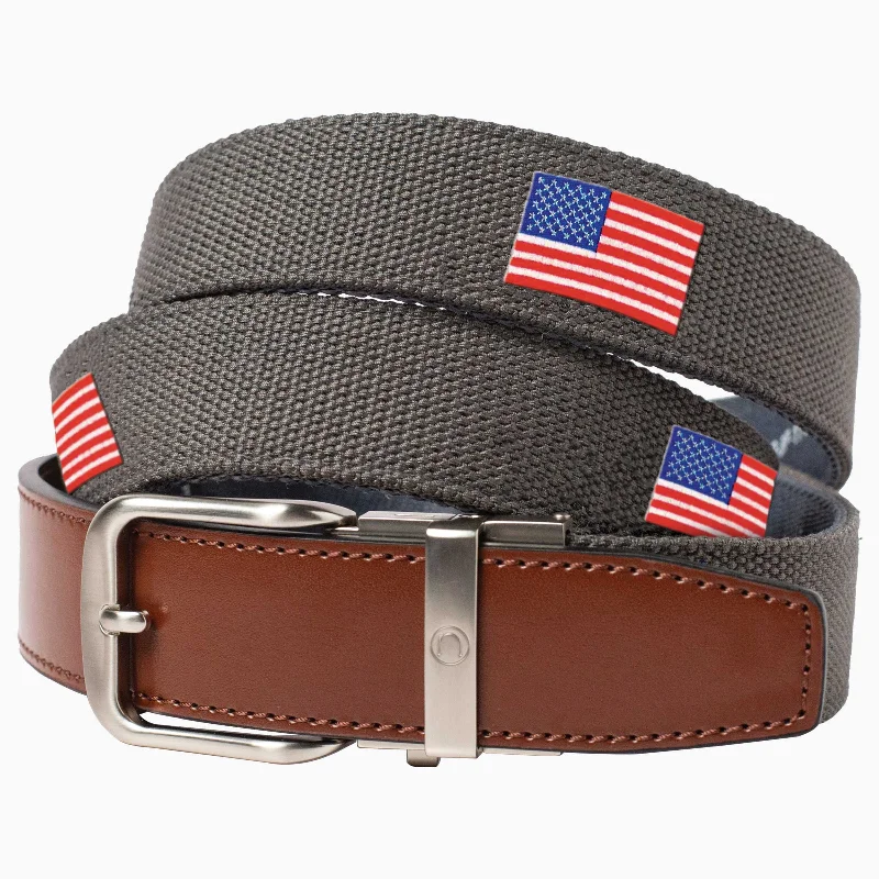 Newport USA Grey Golf Ratchet Belt 1.38" [35mm]