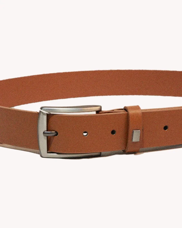 Brown Tetxured Belt With Twist Buckle