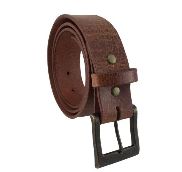 1.5" Buckle Choice LEATHER ANTIQUE BROWN Casual Jean Belt Removeable Buckle USA