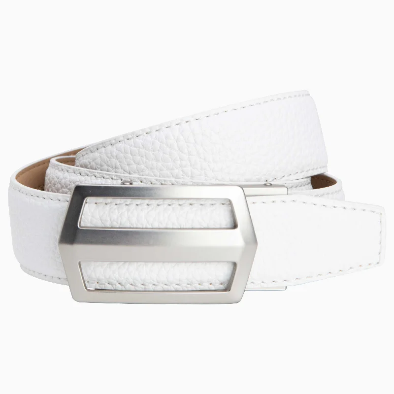 Classic Winner White Golf Ratchet Belt 1.38" [35mm]