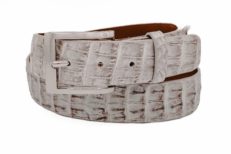 Natural Alligator Double Tail Leather Belt