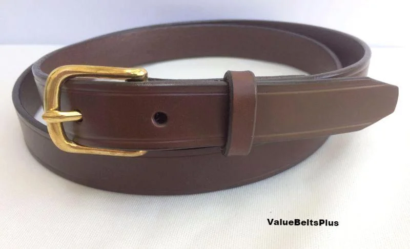 1.25 in.  Leather Handcrafted Men's Dress Belt w/Brass Buckle - 4 Colors