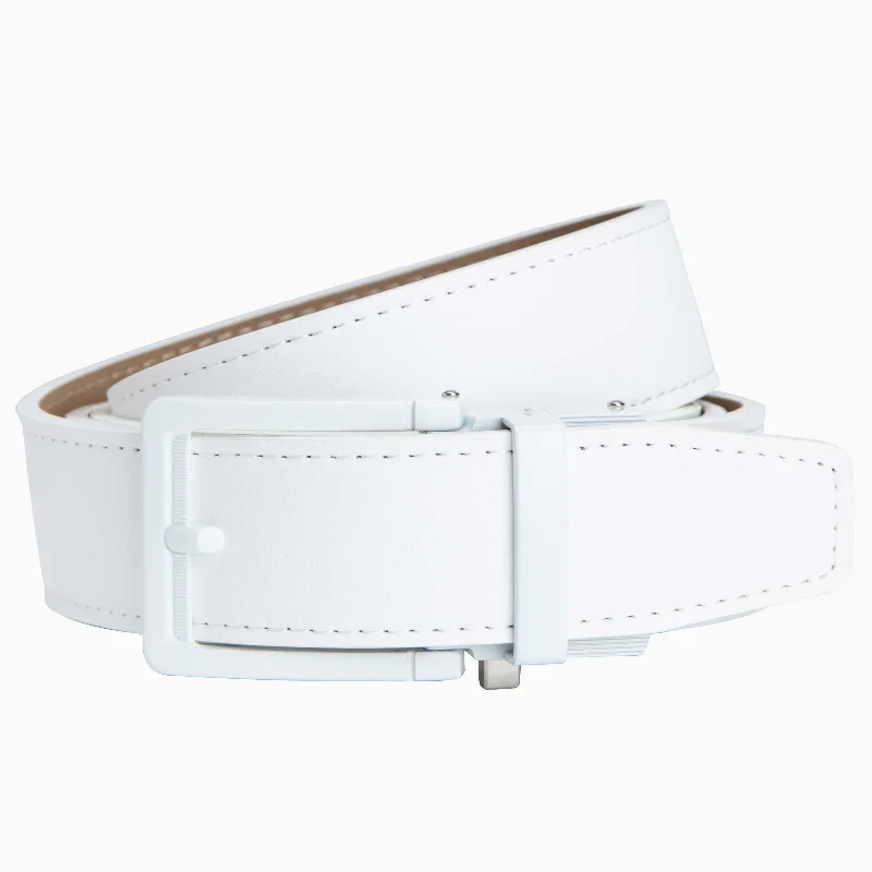 Ace White Golf Ratchet Belt 1.38" [35mm]