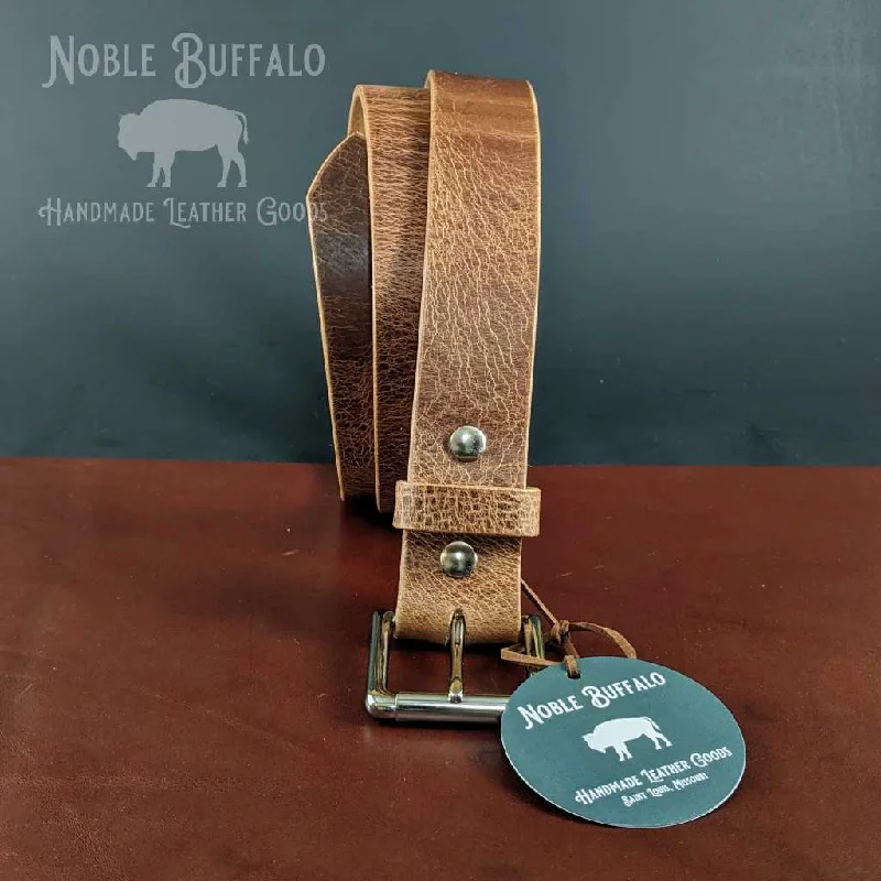 Distressed Brown - Casual Buffalo Leather Belt