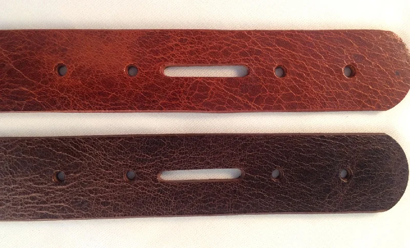 Antiqued Leather Belt Blank Strip for Crafts 9 oz. - Asian Buffalo 3 widths