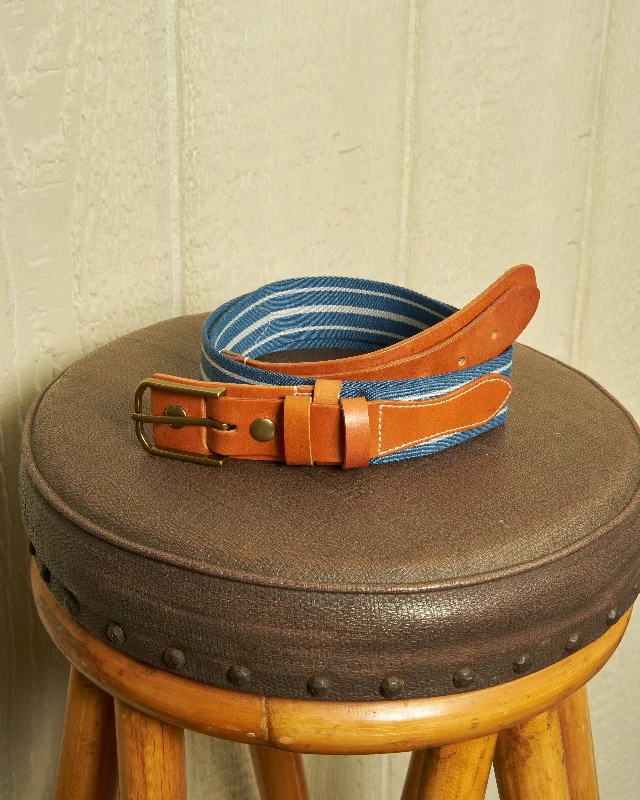 Surcingle Belt in Atlantic Blue/Slate Stripe