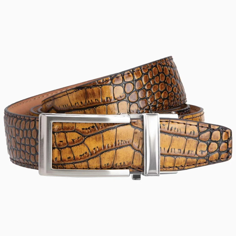 Cayman Brown & Tan V2 Ratchet Belt 1 3/8" Strap [35mm]