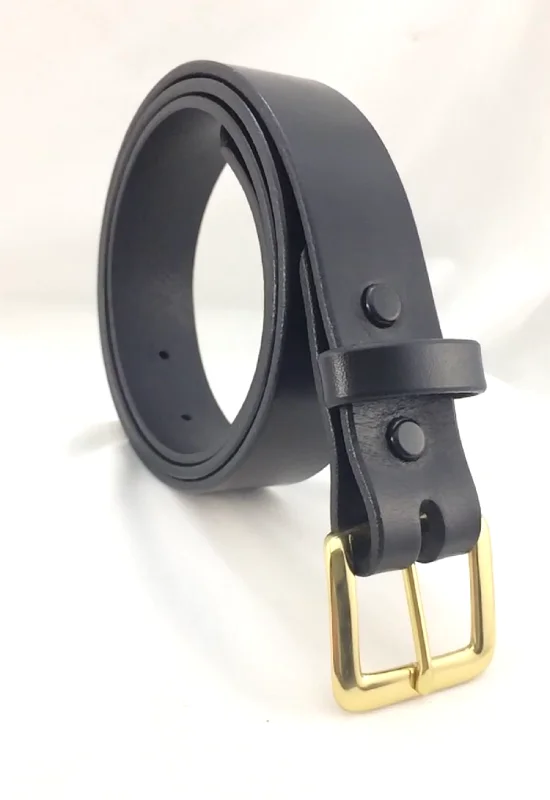 1.5" in. Quality Thick Leather Men's Dress Belt With Snap-on Removable Buckle