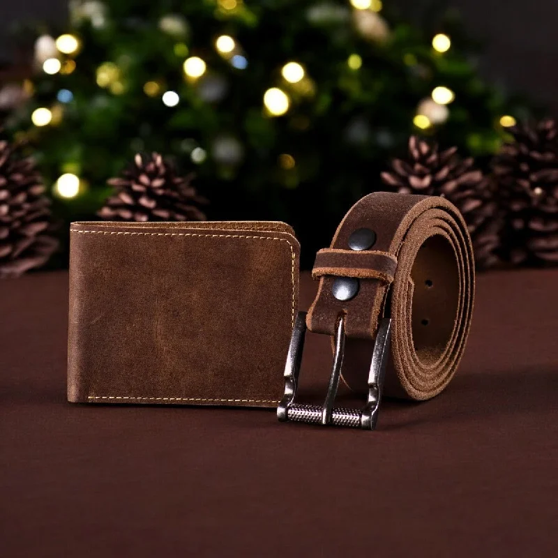 Pinnacle Belt + Wallet - Men's Leather Belt and Wallet Gift Set