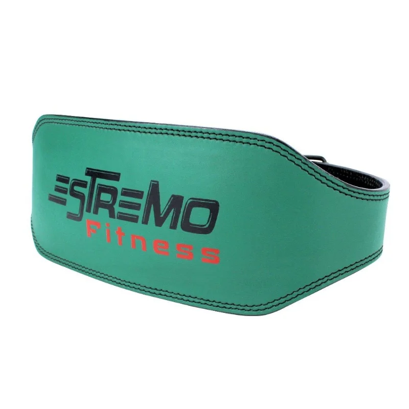 Genuine Leather Weightlifting Belt 6" Wide - Green