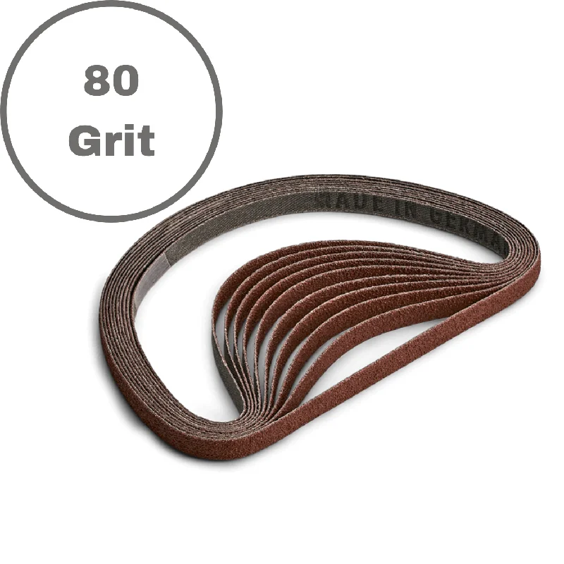 1/4" 80 Grit Sanding Belt - 10 Pack