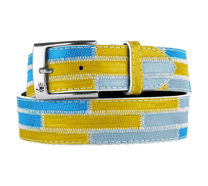 Men's Custom Lizard Brick Patchwork Belt